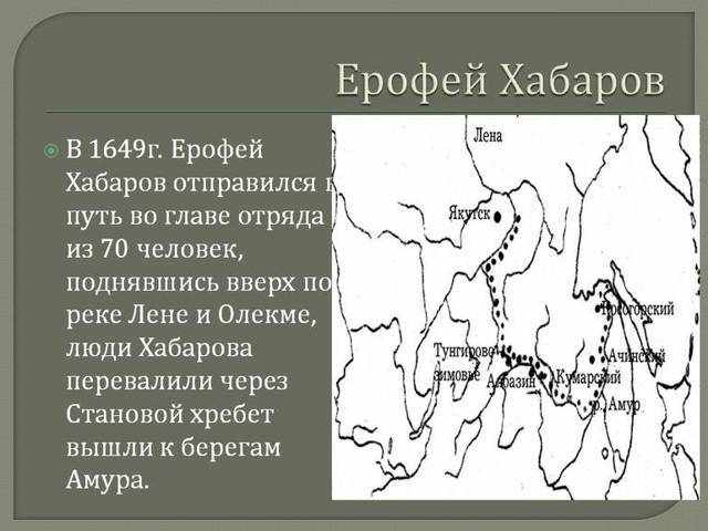 Ерофей Хабаров что открыл, краткая биография, чертеж реки Амур, кому поставлен памятник в Хабаровске