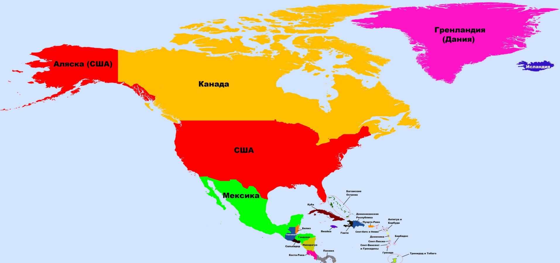 Сколько государств в Северной Америке
