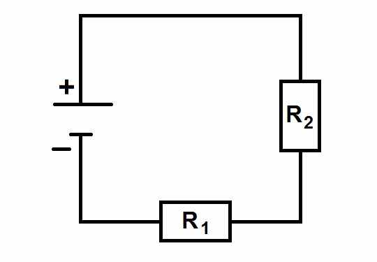 Участок цепи с двумя резисторами