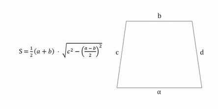 формула для площади равнобедренной трапеции