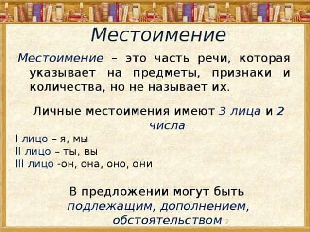 Что такое местоимение в русском языке?